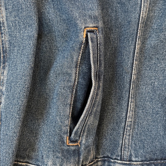 VTG 90s/Y2K Wrangler Hero Denim Trucker Jacket Dark Blue Cowboy Utility 2XLT - Picture 6 of 14